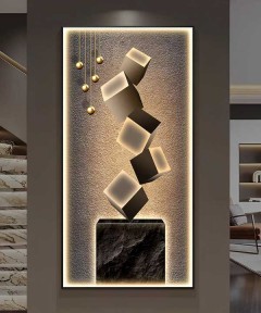 Crystal Modern Painting With Led LIght And Remore